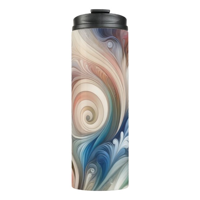 Watercolor Fantasy Floral Romantic Pattern Thermal Tumbler (Front)