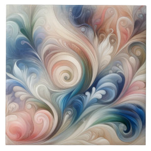 Watercolor Fantasy Floral Romantic Pattern Tile