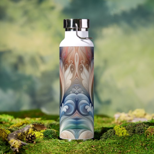 Watercolor Fantasy Floral Romantic Pattern Water Bottle (Outdoor)
