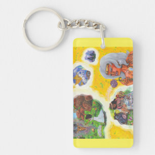 Watercolor Fantasy Goddess Dreams Love Dimension Key Ring