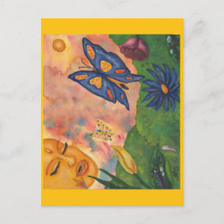 watercolor fantasy illustration woman goddess life postcard