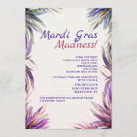 Watercolor Fantasy Mardi Gras Invitation