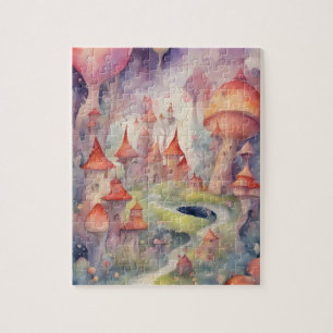 Watercolor Fantasy World Magic Castle Jigsaw Puzzle