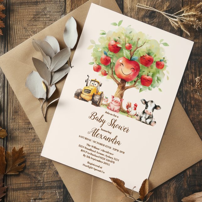 Watercolor Farm Animals Baby Shower  Invitation (Creator Uploaded)