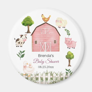 Watercolor Farm Animals Barnyard Baby Shower Favou Magnet