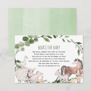 Watercolor farm animals books for baby enclosure card