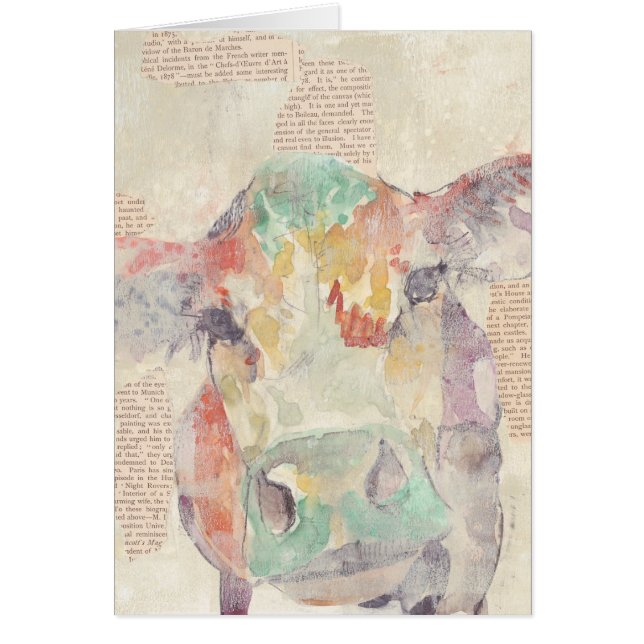 Watercolor Farm Collage Cow (Front)