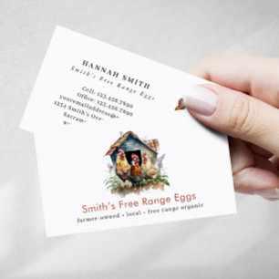 Watercolor Farm Fresh Eggs Business Card
