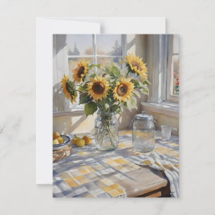 Watercolor Farm Kitchen Table B Holiday Card