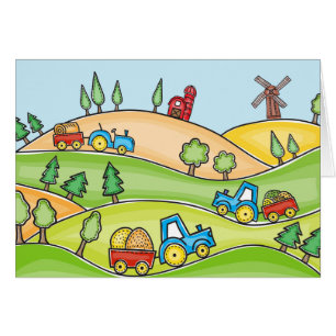 Watercolor Farm Land