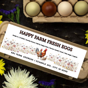 Watercolor Farm Large Egg Carton Label