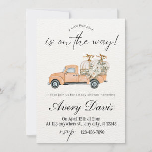 Watercolor Farm Pumpkins Baby Shower Invitation