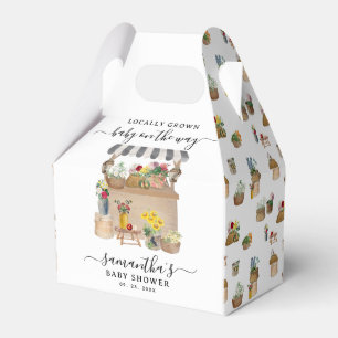 Watercolor Farmer's Flower Market Baby Shower Favour Box