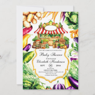 Watercolor Farmer's Market Baby Shower Invitation