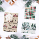 Watercolor Farmhouse Country Christmas Wrapping Paper Sheet<br><div class="desc">This custom country wrapping paper includes adorable watercolor barn,  evergreen tree and farmhouse related graphics. Add a name using the personalisation feature. Perfect for Christmas or any gifting occasion!</div>