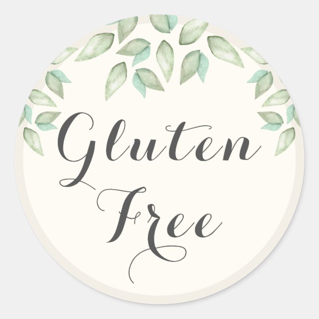 Watercolor Farmhouse Gluten Free  Classic Round Sticker (Front)