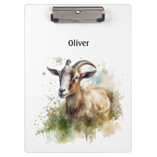 Watercolor Farmhouse Goat, custom Clipboard