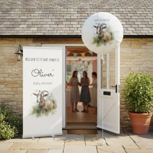 Watercolor Farmhouse Goat, custom Foam Boards Retractable Banner