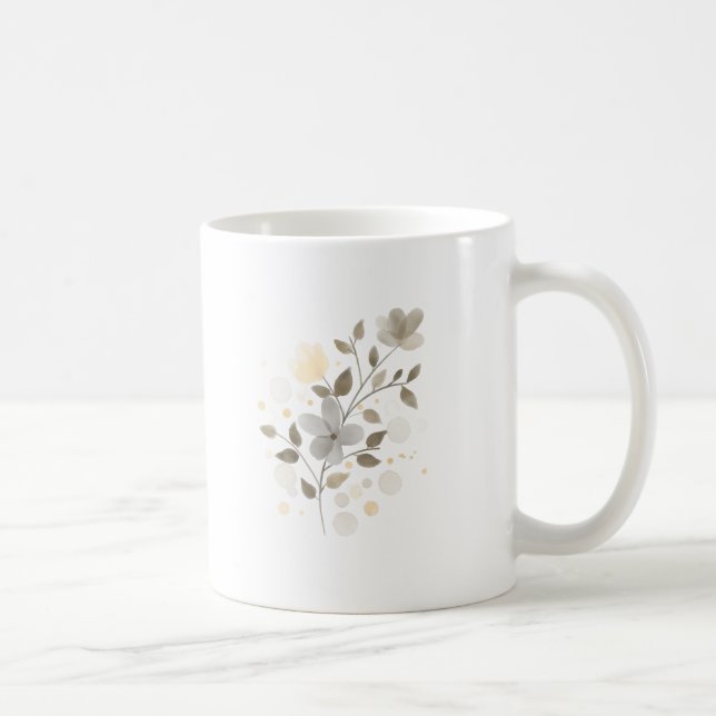 Watercolor Farmhouse Sage Green and Beige Modern Coffee Mug (Right)