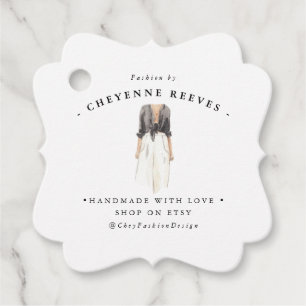 Watercolor Fashion Design   Business Hang Tag