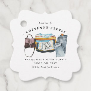 Watercolor Fashion Design   Business Hang Tag