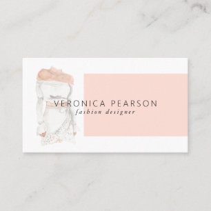 Watercolor Fashion Design Illustration Business Card