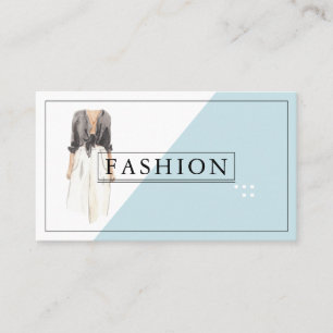 Watercolor Fashion Design Illustration Business Card