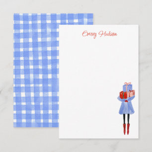 Watercolor Fashion Girl Personalised Thank You Card