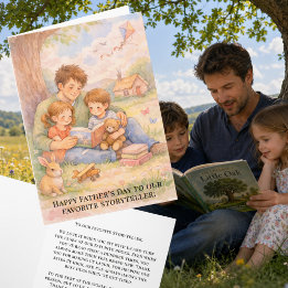 Watercolor Father’s Day Storyteller Card with Kids