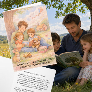 Watercolor Father’s Day Storyteller Card with Kids