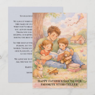 Watercolor Father’s Day Storyteller with Kids Holiday Card