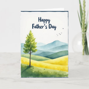 Watercolor Fathers Day Fields Card
