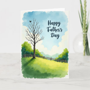 Watercolor Fathers Day Image Card