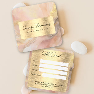Watercolor Faux Gold Foil Gift Certificate Card