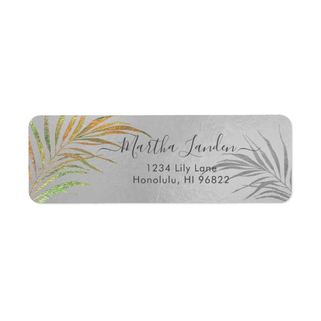 Watercolor Faux Gold+Silver Palms (Front)