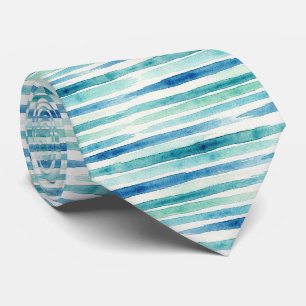 Watercolor Faux Silk Luxury Ocean Tribal Tie