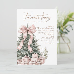 Watercolor Favourite Things Christmas Party Invitation