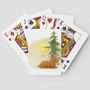 Watercolor Fawn Playing Cards