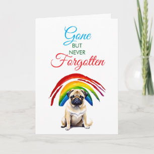 Watercolor Fawn Pug Pet Loss Sympathy Card
