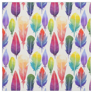 Watercolor feather pattern fabric