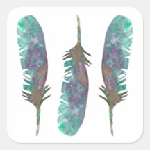 Watercolor Feather Stickers