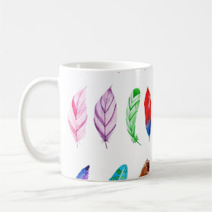 Watercolor Feathers: Beautiful Collection Vintage. Coffee Mug