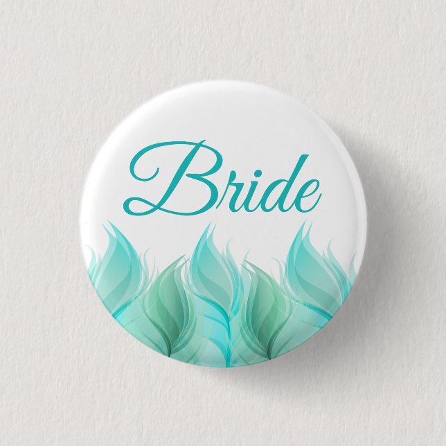 Watercolor Feathers Bride 3 Cm Round Badge (Front)