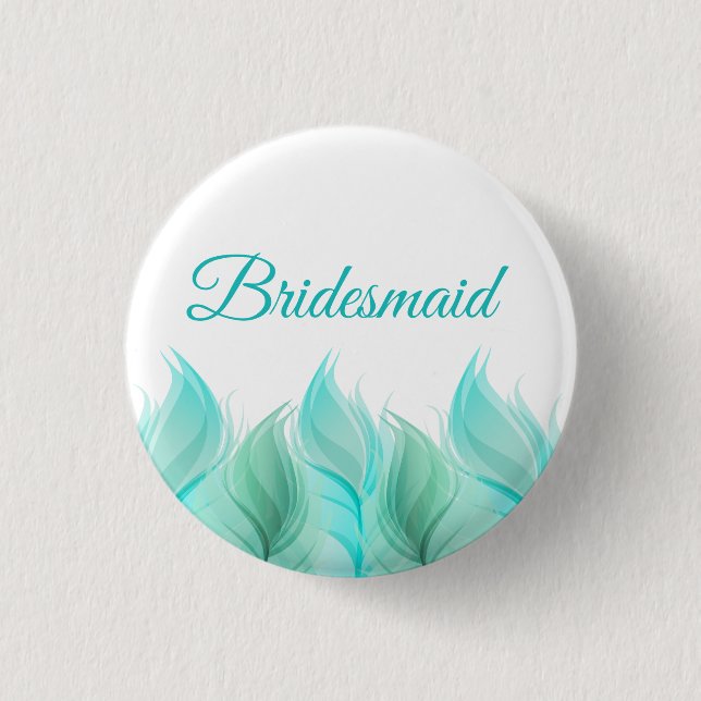 Watercolor Feathers Bridesmaid 3 Cm Round Badge (Front)