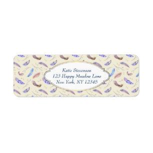 Watercolor Feathers Leaves and Branches Pattern