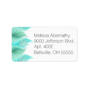 Watercolor Feathers Modern Label