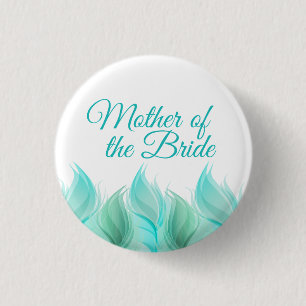 Watercolor Feathers Mother of the Bride 3 Cm Round Badge