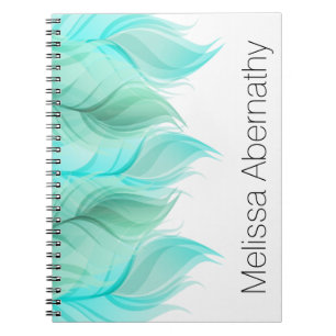 Watercolor Feathers Personalised Notebook