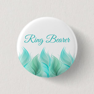 Watercolor Feathers Ring Bearer 3 Cm Round Badge