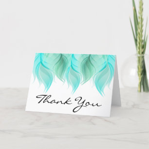 Watercolor Feathers Thank You Card